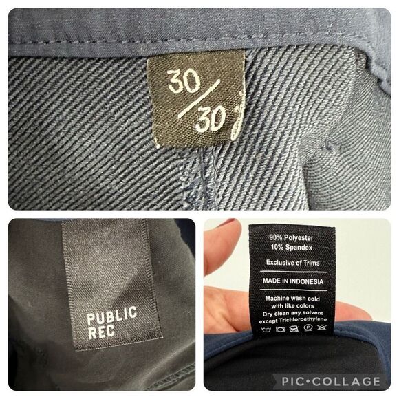 Public Rec Dealmaker Work Day Pants Slim Straight Fit Navy Blue Men 30x30 - Picture 8 of 9